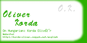 oliver korda business card